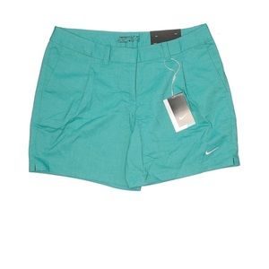 Nike khaki golf 100%  linen  teal shorts SZ 8